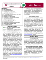 WSU Yakima County Extension 4-H Focus, June 2013