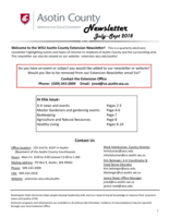 WSU Asotin County Extension Newsletter, July-September 2018