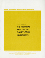 The financial analysis of dairy cow investments