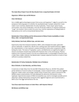 Abstracts of the Symposium: The Cedar Mesa Project turns 40: New results from a long-lived study in SE Utah