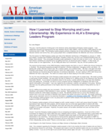 How I Learned to Stop Worrying and Love Librarianship: My Experience in ALA’s Emerging Leaders Program