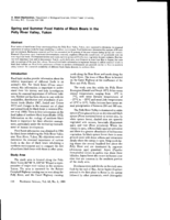 Spring and Summer Food Habits of Black Bears in the Pelly River Valley, Yukon