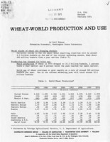 Washington state commodity data sheet: Wheat, world production and use