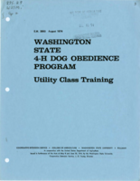 Washington state 4-H dog obedience program: utility class training