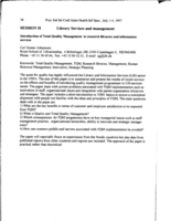 Introduction of total quality management in research libraries and information services