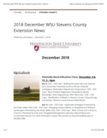 WSU Stevens County Extension Newsletter, December 2018