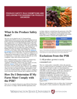 Produce safety rule exemptions and exclusions for Washington produce growers