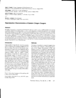 Reproductive Characteristics of Eastern Oregon Cougars