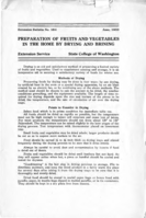 Preparation of fruits and vegetables in the home by drying and brining