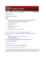 Master Gardener Program Newsletter, February 2017