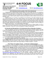 WSU Klickitat County Extension 4-H Focus, October 2015