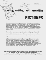 Framing, matting, and assembling pictures