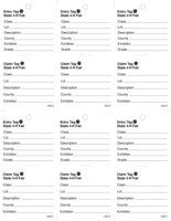4-H Entry and Claim Tag