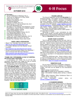 WSU Yakima County Extension 4-H Focus, October 2018