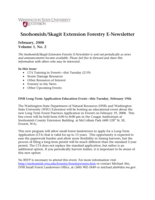 Snohomish/Skagit Extension Forestry E-Newsletter, February 2008