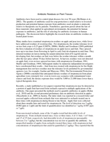 Antibiotic residues on plant tissues