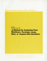 A method for analyzing farm machinery purchase, lease, rent, or custom-hire decisions