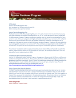 Master Gardener Program Newsletter, November 2009