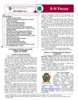 WSU Yakima County Extension 4-H Focus, September 2014
