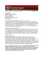 Master Gardener Program Newsletter, December 2012