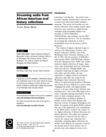 Streaming audio from African-American oral history collections