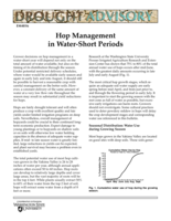 WSU Drought Advisory: Hop Management in Water-Short Periods