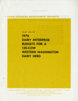 1976 dairy enterprise budgets for a 120-cow western Washington dairy herd