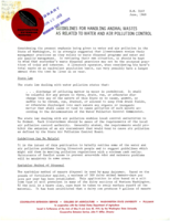 Guidelines for handling animal wastes as related to water and air pollution control