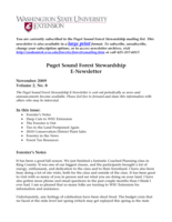 Puget Sound Extension Forestry E-Newsletter, November 2009