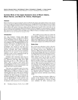 Summer Birds of the Upper Subalpine Zone of Mount Adams, Mount Rainier and Mount St. Helens, Washington