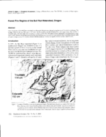 Forest fire regime of the Bull Run watershed, Oregon