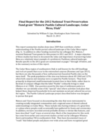 Final report for the 2012 National Trust Preservation Fund grant "Historic Pueblo Cultural Landscape, Cedar Mesa, Utah"