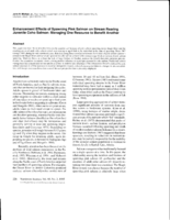 Enhancement effects of spawning pink salmon on stream rearing juvenile coho salmon: Managing one resource to benefit another