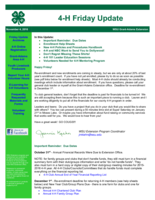 4-H Friday Update, November 4, 2016