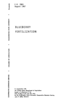 Blueberry fertilization
