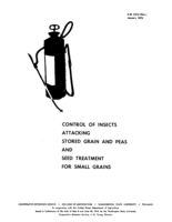 Control of insects attacking stored grain and peas and seed treatment for small grains