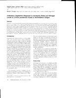 Understory Vegetation Response to Increasing Water and Nitrogen Levels in a Pinus ponderosa Forest in Northeastern Oregon