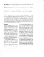 Grylloblattids in managed forests of South-central British Columbia