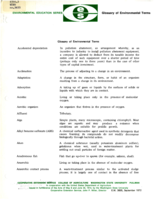 Environmental education series: Glossary of environmental terms