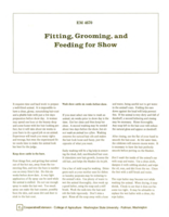 Fitting, grooming, and feeding for show