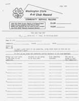 4-H Community service report