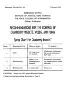 Recommendations for the control of cranberry insects, weeds, and fungi