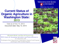 Current status of organic agriculture in Washington state, 2013