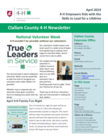 Clallam County 4-H Newsletter, April 2019