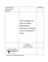 The economics of dairy nutrient management : worksheets for designing a nutrient management system