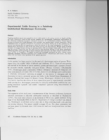 Experimental Cattle Grazing in a Relatively Undisturbed Shrubsteppe Community