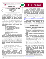 WSU Yakima County Extension 4-H Focus, January 2013