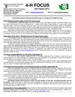 WSU Klickitat County Extension 4-H Focus, September 2013