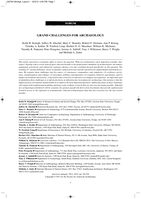 Forum: Grand Challenges for Archaeology