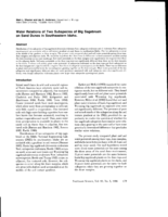 Water Relations of Two Subspecies of Big Sagebrush on Sand Dunes in Southeastern Idaho